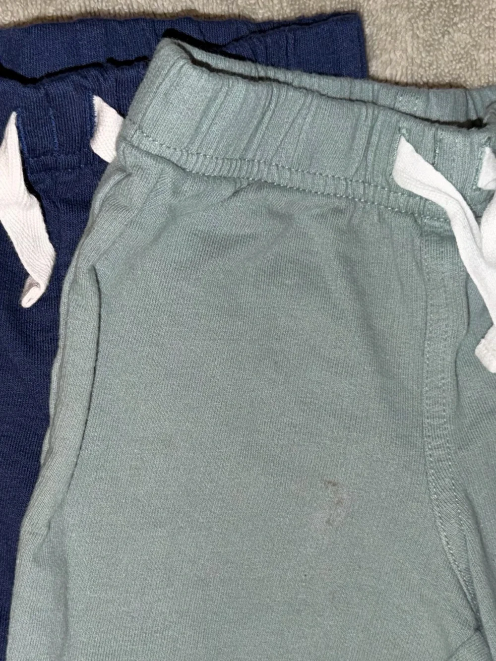 Carter's Knit Drawstring Shorts - Navy & Light Blue